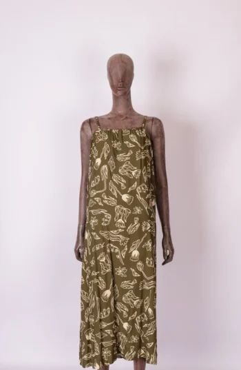 Vestido Alça Cantão Estampa Atlântico Verde P