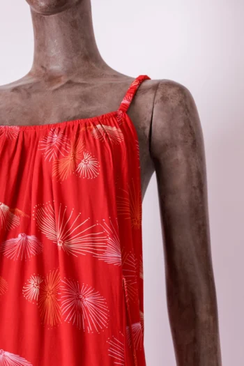 Alternative view of Vestido Alça Cantão Estampa Guarda Sois  Vermelho P
