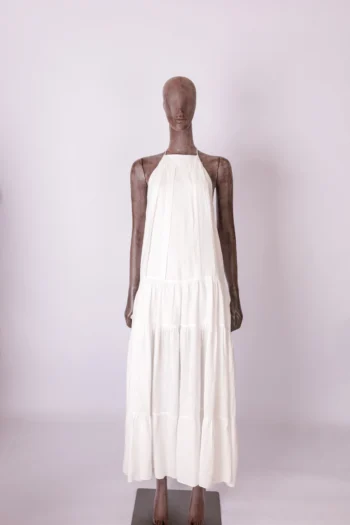 Vestido Anne Fernandes Longo Amplo Frente Única Off White P