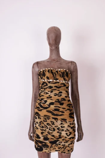 Vestido Blumarine 2008 Animal Print 100% Seda PP
