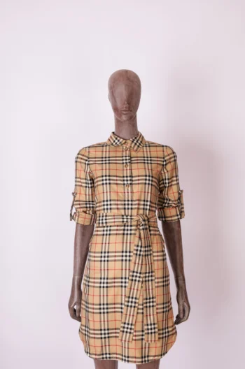 Vestido Burberry Check Marrom 34BR