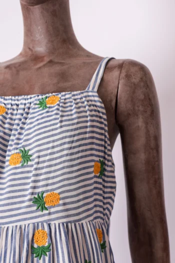 Alternative view of Vestido Cantão Padrão Ananas Listrado P