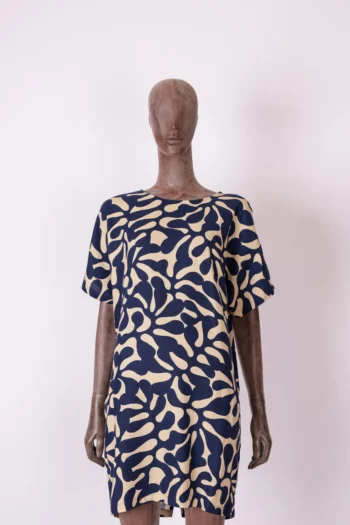 Vestido Curto Cantão Estampa Algas P