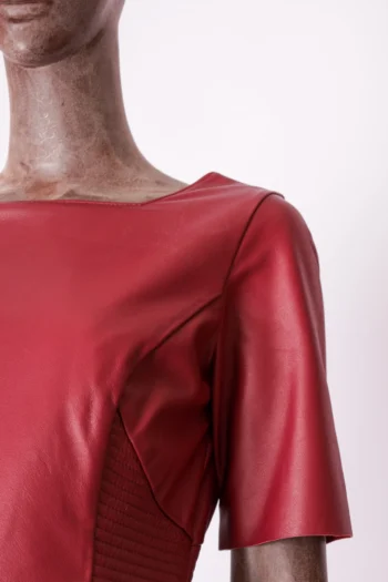 Alternative view of Vestido de Couro Courobel Vermelho P