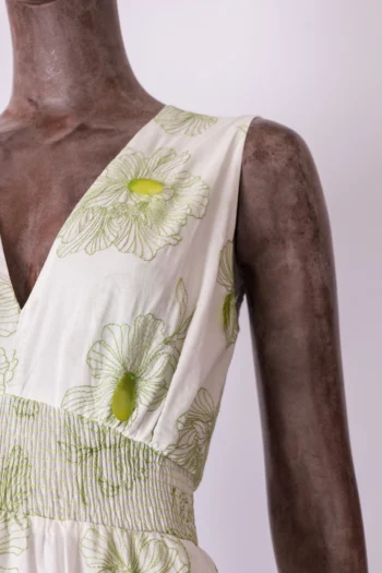 Alternative view of Vestido em Algodão Cantão Bordado Branco e Verde P