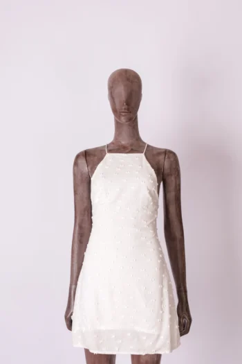 Vestido Farm Curto Frente Única Textura Branco P