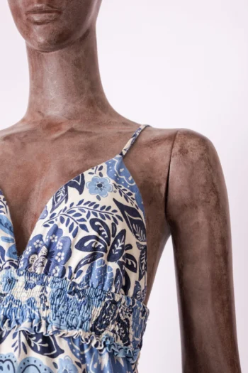 Alternative view of Vestido Farm Midi Estampado Folhagens Azul P