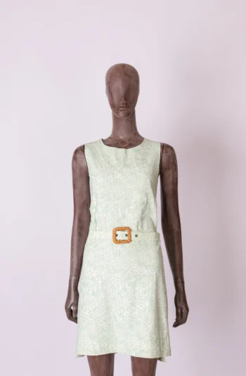 Vestido Lafort Curto com Cinto Estampado Verde Menta 42