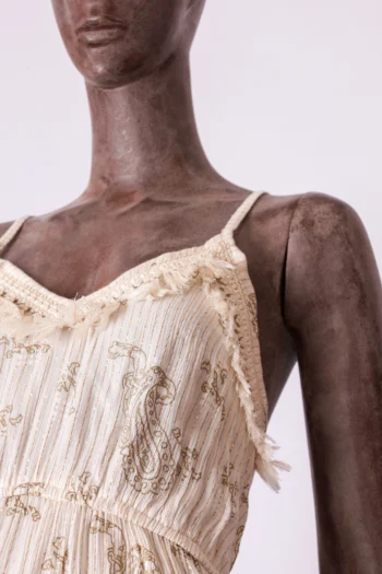 Alternative view of Vestido Longo de Alcinha Paisley Fios Lurex Off White G