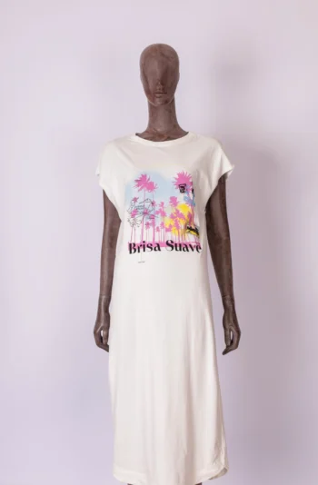 Vestido Malha Cantão Brisa Suave Off- White P