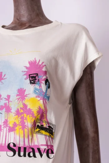 Alternative view of Vestido Malha Cantão Brisa Suave Off- White P