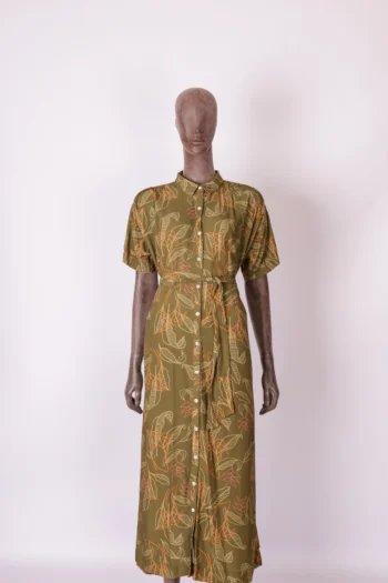 Vestido Midi Cantão Estampa Garça P