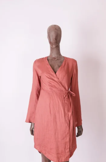 Vestido Osklen 100% Linho Transpassado Terracota P