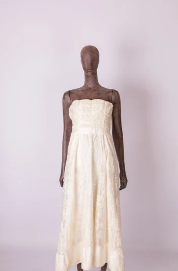 Vestido Rock Lola Midi Tomara que Caia Guipir Off White P