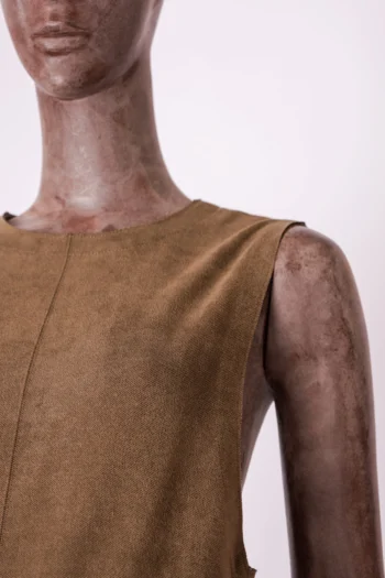 Alternative view of Vestido Zara Curto em Suede Marrom P