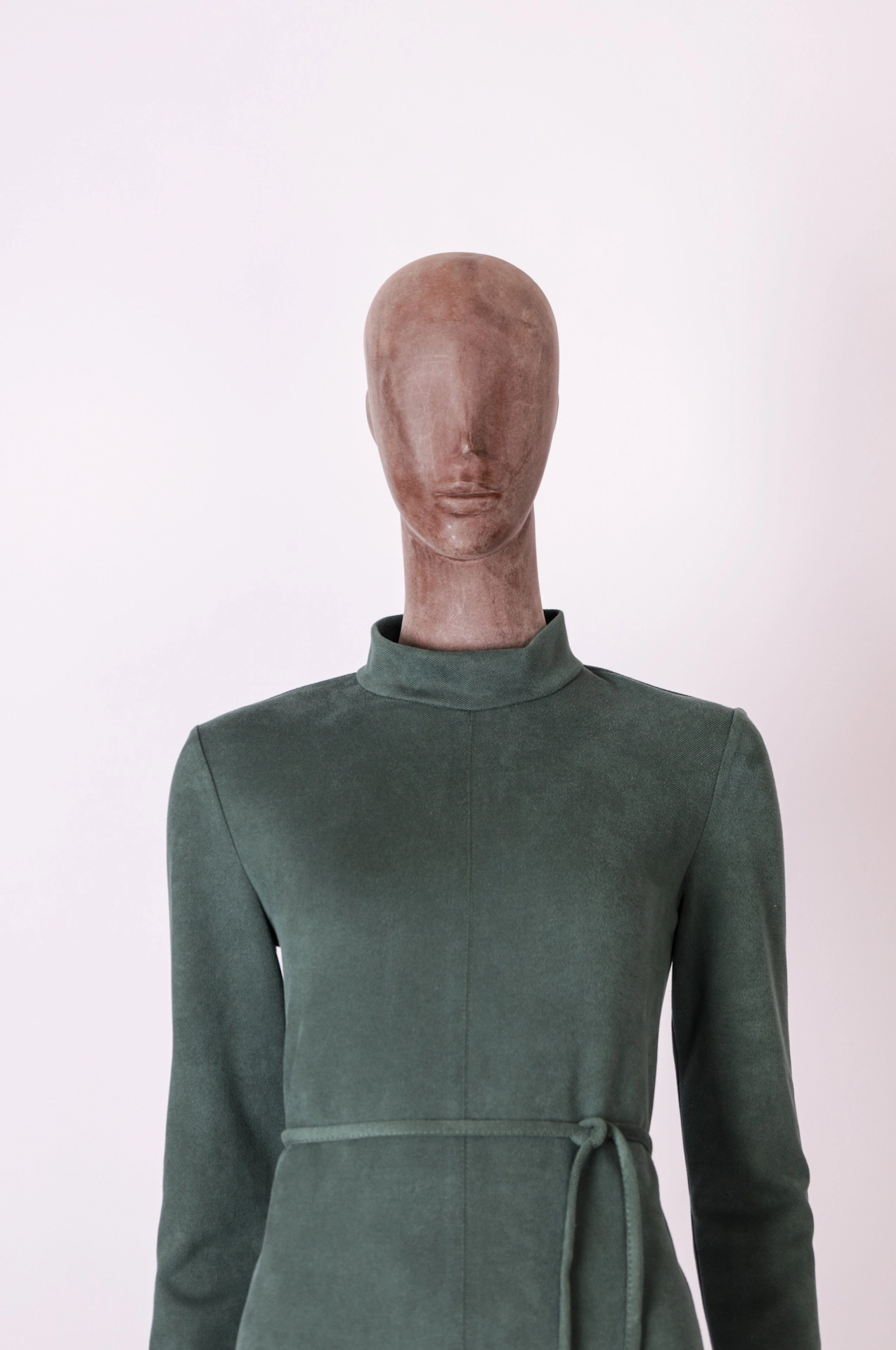 Vestido Zara Midi Manga Longa com Corda Suede Verde P - Imagem 5