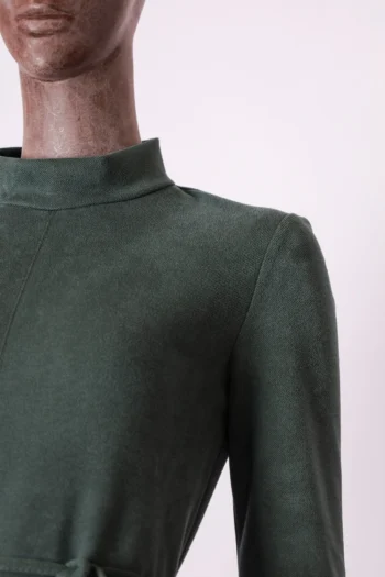 Alternative view of Vestido Zara Midi Manga Longa com Corda Suede Verde P