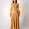 Vestido Fabulous Agilitá Longo Seda Maquinetada Dourado 36 - Imagem 2