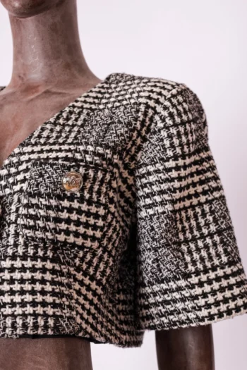 Alternative view of Blazer Caos Mangas Curtas Tweed P&B M