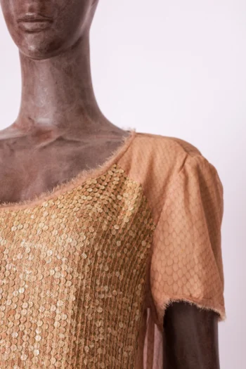 Alternative view of Blusa Animale em Seda com Paetês Rose e Dourada 42