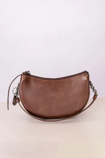 Bolsa Arezzo em Couro Marrom Ferragem Prata