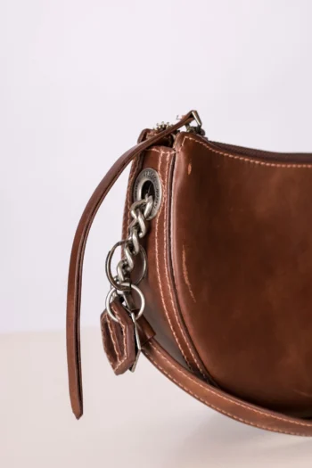 Alternative view of Bolsa Arezzo em Couro Marrom Ferragem Prata