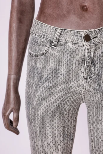 Alternative view of Calça Flare BobStore em Algodão Cinza 34