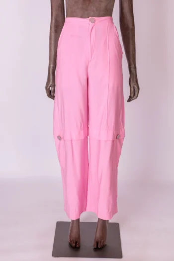 Calça Index Pantalona Bolsos Rosa Chiclete 34