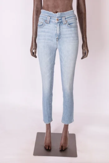 Calça Jeans 7For All Manking Detalhe Cós Desfiado 24