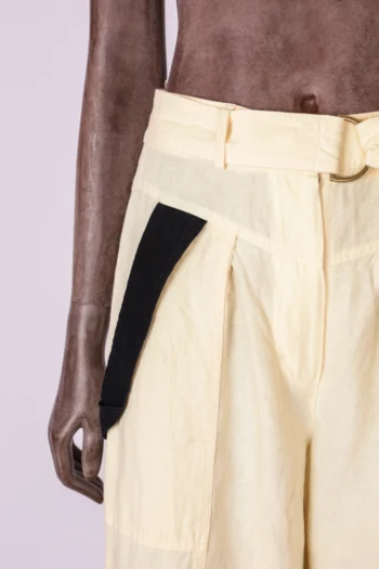 Alternative view of Calça NK 100% Linho com Cinto Amarela 36