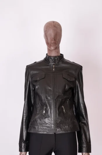 Jaqueta de Couro Colcci Detalhe Zíper Preta G