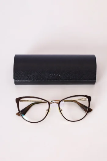Óculos de Grau Prada Marrom e Dourado VPR55T