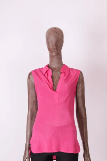 Regata Animale 100% Seda Decote V Pink 34
