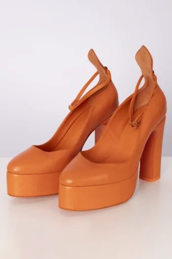 Sapato Lafort Meia Pata Laranja 38