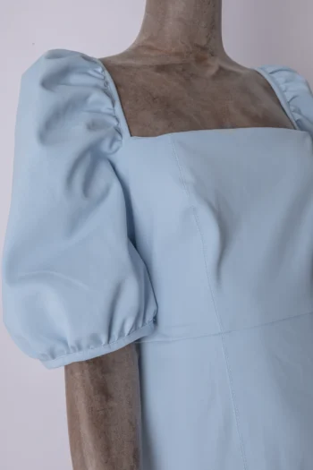 Alternative view of Vestido Lafort Midi Technoblock Manga Bufante Azul Claro 42