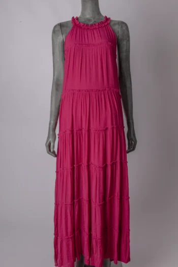 Vestido Blossom Midi com Camadas Pink P
