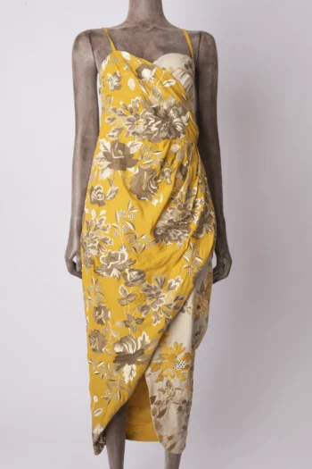 Vestido Cris Barros Midi Bordado Amarelo 38