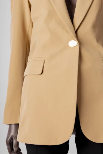 Alternative view of Blazer Alongado Forrado Bege Cameo P