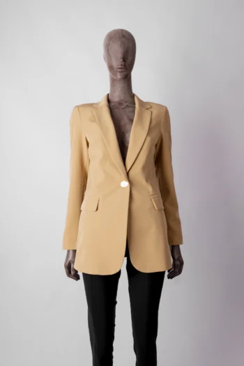 Blazer Alongado Forrado Bege Cameo P