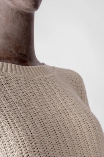 Alternative view of Blusa Zara Mix Texturas Tricot Tricoline e Listras Off White M