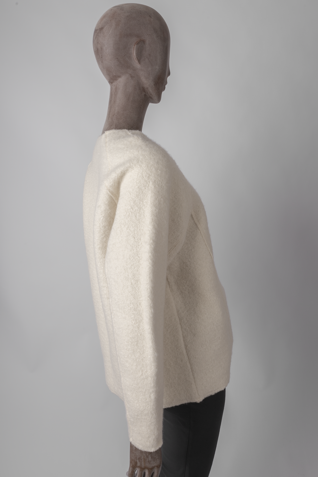 Blusa Zara Moletom Texturizado Bouclé Off-White P - Imagem 5