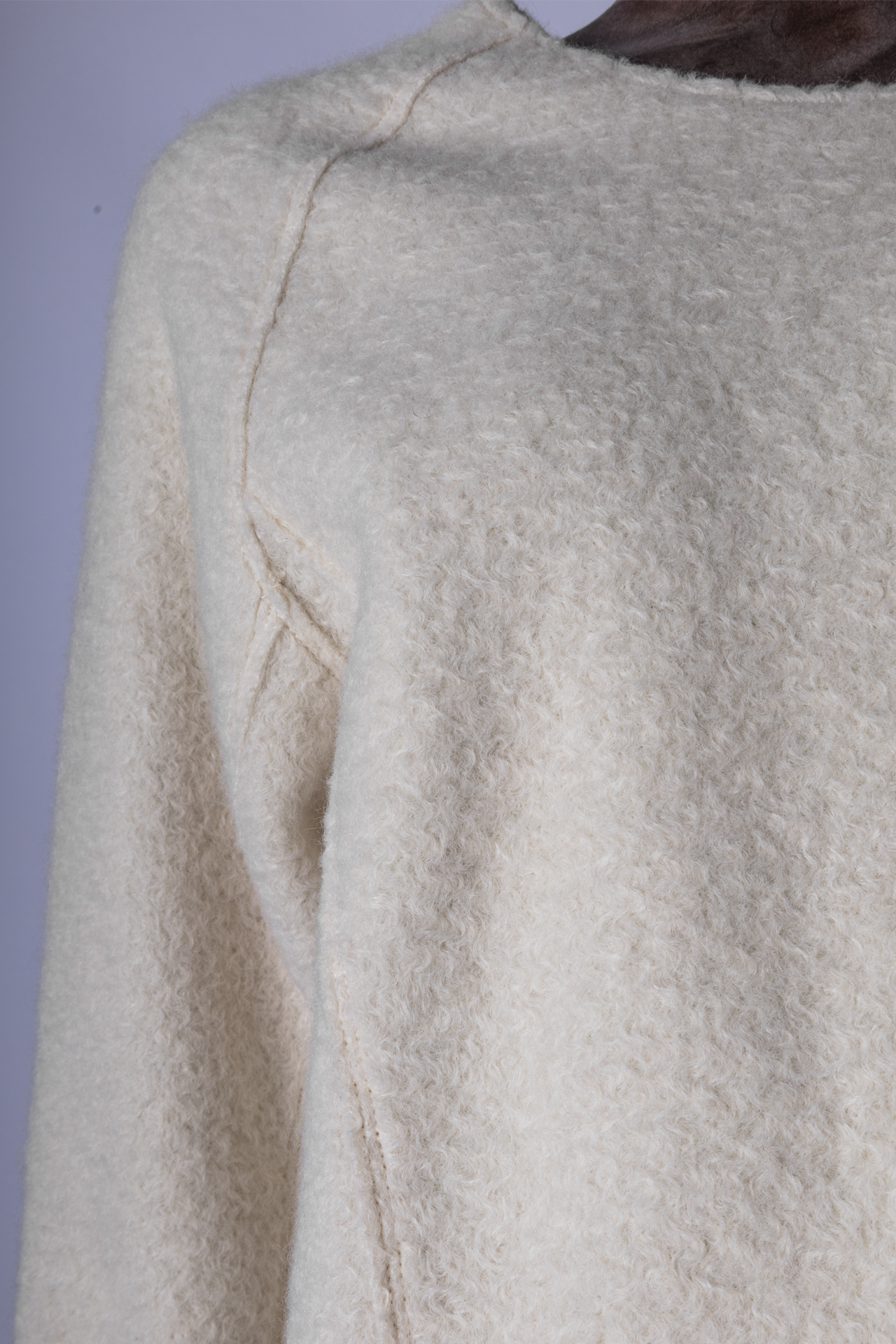 Blusa Zara Moletom Texturizado Bouclé Off-White P - Imagem 2
