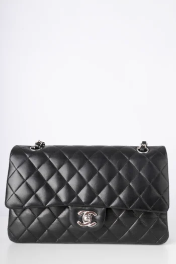 Bolsa Chanel Classic Média Double Flap Lambskin Preta