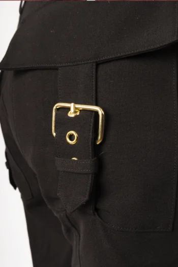 Alternative view of Calça M. Officer Alfaiataria Bolsos com Fivelas Preta 36