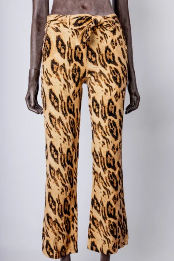 Calça M. Officer Animal Print Onça com Amarração na Cintura 36