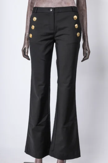 Calça Versace x Riachuelo Preta Com Botões Douradas 38