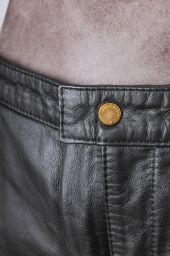 Alternative view of Calça de Couro Iodice com Renda Lateral Preta 40