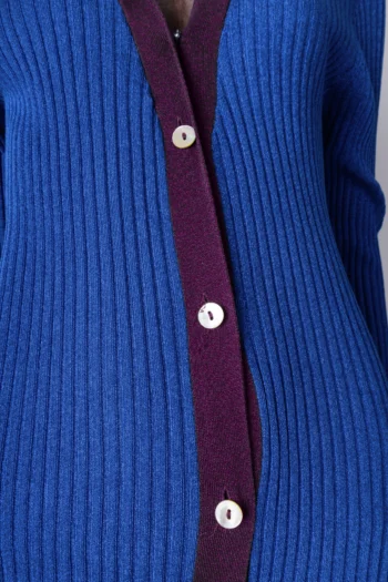 Alternative view of Cardigã Zara Knit Longo em Lurex Azul Magenta e Lilás P