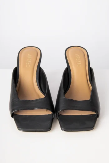 Mule de Salto Arezzo Couro Preto 36