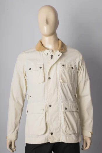 Parka Gant Off-White Detalhe Cotelê Marrom P